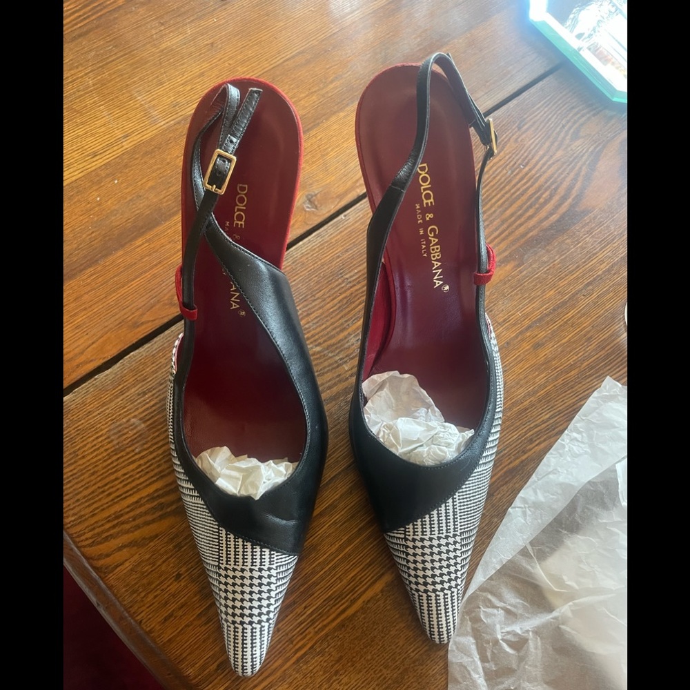 Dolce & Gabbana houndstooth heels